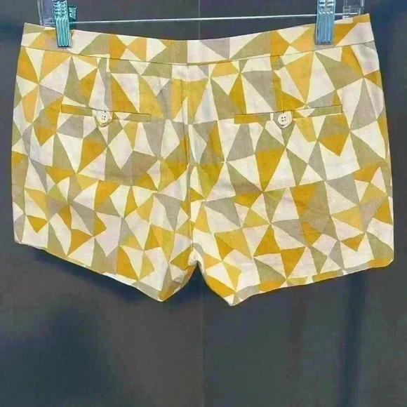 J.Crew Women’s city fit summer shorts yellow white gray color size 2 - Picture 4 of 8